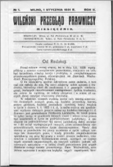 Wileński Przegląd Prawniczy 1932, R. 3 nr 1