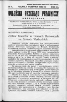 Wileński Przegląd Prawniczy 1932, R. 3 nr 4