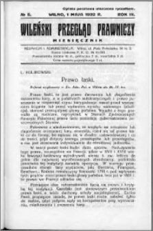 Wileński Przegląd Prawniczy 1932, R. 3 nr 5