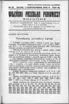 Wileński Przegląd Prawniczy 1932, R. 3 nr 10