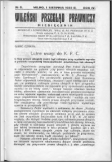 Wileński Przegląd Prawniczy 1933, R. 4 nr 8