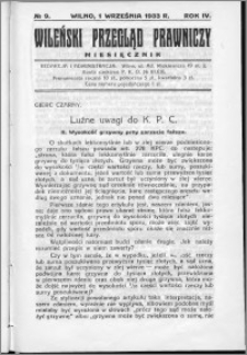 Wileński Przegląd Prawniczy 1933, R. 4 nr 9
