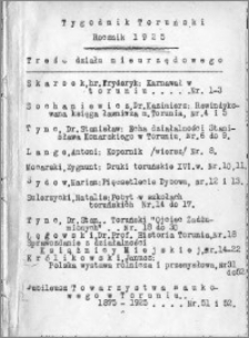 Tygodnik Toruński 1925, R. 2, Treść działu nieurzędowego