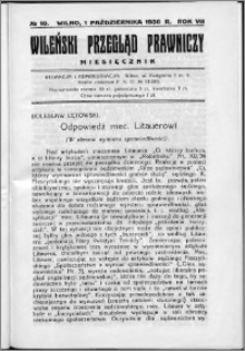 Wileński Przegląd Prawniczy 1936, R. 7 nr 10