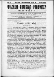 Wileński Przegląd Prawniczy 1937, R. 8 nr 4