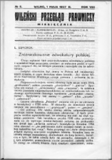 Wileński Przegląd Prawniczy 1937, R. 8 nr 5