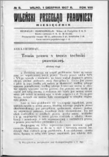 Wileński Przegląd Prawniczy 1937, R. 8 nr 8