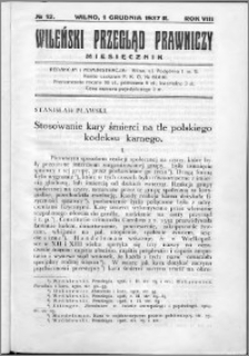 Wileński Przegląd Prawniczy 1937, R. 8 nr 12