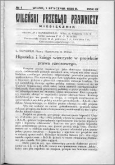 Wileński Przegląd Prawniczy 1938, R. 9 nr 1