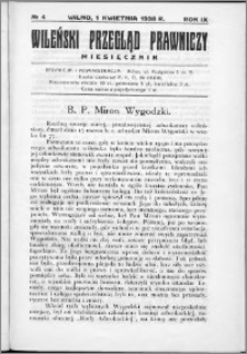 Wileński Przegląd Prawniczy 1938, R. 9 nr 4
