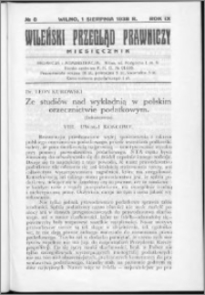 Wileński Przegląd Prawniczy 1938, R. 9 nr 8