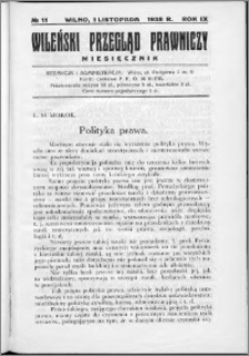 Wileński Przegląd Prawniczy 1938, R. 9 nr 11