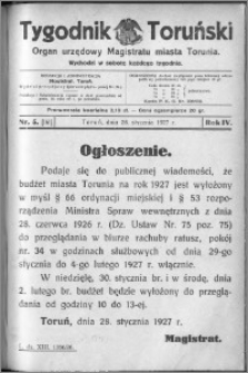 Tygodnik Toruński 1927, R. 4, nr 5
