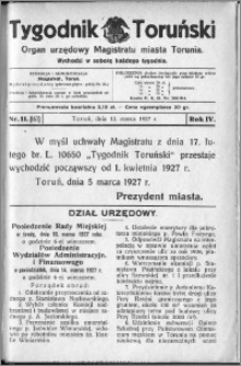 Tygodnik Toruński 1927, R. 4, nr 11