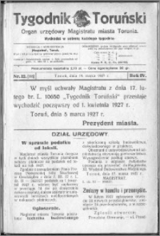 Tygodnik Toruński 1927, R. 4, nr 12