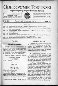 Orędownik Toruński 1927, R. 4, nr 33