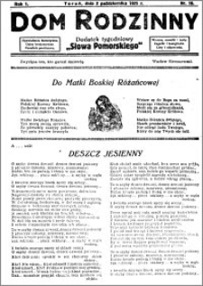 Dom Rodzinny : dodatek tygodniowy Słowa Pomorskiego, 1925.10.02 R. 1 nr 16