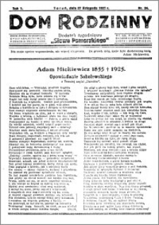 Dom Rodzinny : dodatek tygodniowy Słowa Pomorskiego, 1925.11.27 R. 1 nr 24