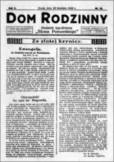 Dom Rodzinny : dodatek tygodniowy Słowa Pomorskiego, 1926.04.30 R. 2 nr 18