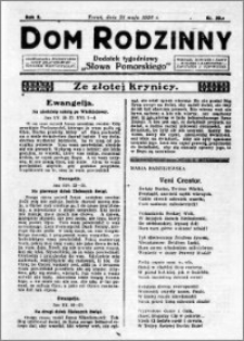 Dom Rodzinny : dodatek tygodniowy Słowa Pomorskiego, 1926.05.21 R. 2 nr 20