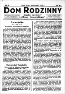 Dom Rodzinny : dodatek tygodniowy Słowa Pomorskiego, 1926.10.01 R. 2 nr 39