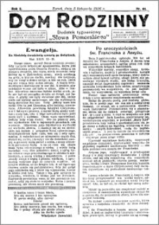 Dom Rodzinny : dodatek tygodniowy Słowa Pomorskiego, 1926.11.05 R. 2 nr 44