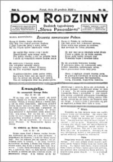 Dom Rodzinny : dodatek tygodniowy Słowa Pomorskiego, 1926.12.31 R. 2 nr 52