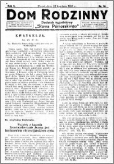 Dom Rodzinny : dodatek tygodniowy Słowa Pomorskiego, 1927.04.22 R. 3 nr 16