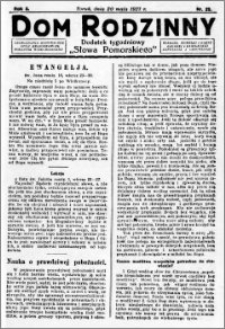 Dom Rodzinny : dodatek tygodniowy Słowa Pomorskiego, 1927.05.20 R. 3 nr 20