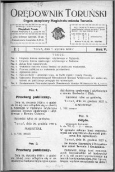 Orędownik Toruński 1928, R. 5, nr 1