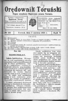 Orędownik Toruński 1928, R. 5, nr 22