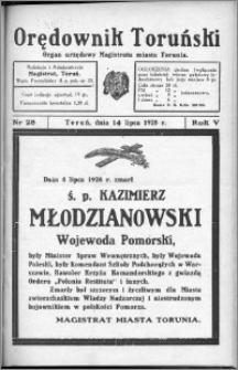 Orędownik Toruński 1928, R. 5, nr 28