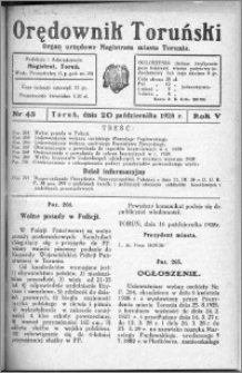 Orędownik Toruński 1928, R. 5, nr 43