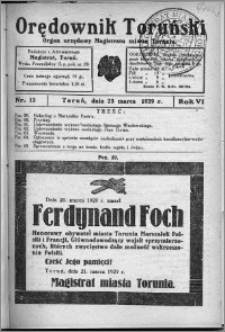 Orędownik Toruński 1929, R. 6, nr 13