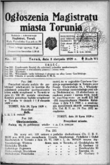 Ogłoszenia Magistratu Miasta Torunia 1929, R. 6, nr 35