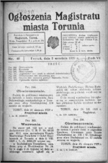 Ogłoszenia Magistratu Miasta Torunia 1929, R. 6, nr 40