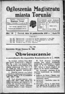 Ogłoszenia Magistratu Miasta Torunia 1929, R. 6, nr 49