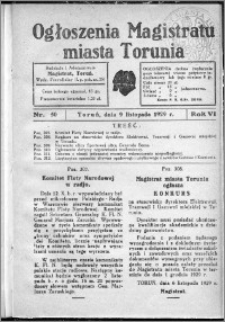 Ogłoszenia Magistratu Miasta Torunia 1929, R. 6, nr 50