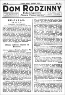 Dom Rodzinny : dodatek tygodniowy Słowa Pomorskiego, 1927.08.05 R. 3 nr 31