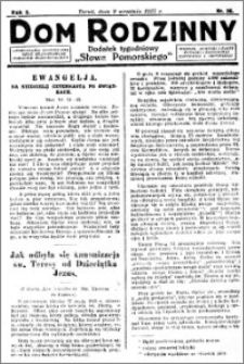 Dom Rodzinny : dodatek tygodniowy Słowa Pomorskiego, 1927.09.09 R. 3 nr 36