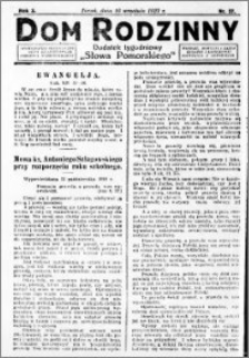Dom Rodzinny : dodatek tygodniowy Słowa Pomorskiego, 1927.09.16 R. 3 nr 37