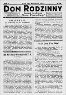 Dom Rodzinny : dodatek tygodniowy Słowa Pomorskiego, 1927.09.30 R. 3 nr 39