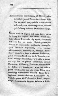 Zaświadczenie dowodzące, iż Mikołay Kopernik obywatel Toruński, z żoną i dziećmi swoiemi, przyięci do uczestnictwa dobrodzieystwduchownych od prowincyi Polskiey Zakonu Dominikańskiego