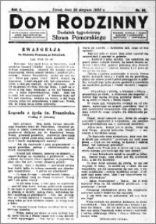 Dom Rodzinny : dodatek tygodniowy Słowa Pomorskiego, 1928.08.24 R. 4 nr 34