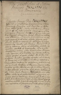 Vita illustrissimi et optimi principis Philippi ducis Pomeraniae