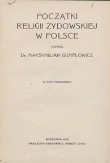 Początki religii żydowskiej w Polsce