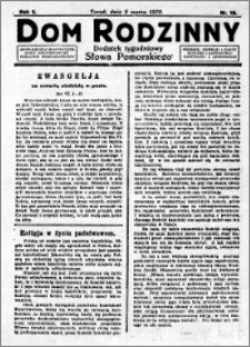Dom Rodzinny : dodatek tygodniowy Słowa Pomorskiego, 1929.03.09 R. 5 nr 10
