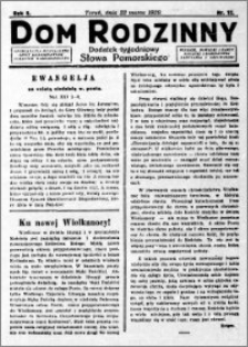 Dom Rodzinny : dodatek tygodniowy Słowa Pomorskiego, 1929.03.22 R. 5 nr 12