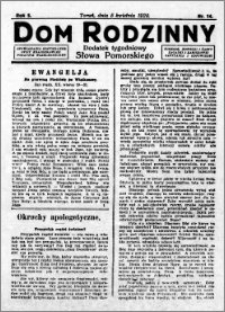 Dom Rodzinny : dodatek tygodniowy Słowa Pomorskiego, 1929.04.05 R. 5 nr 14