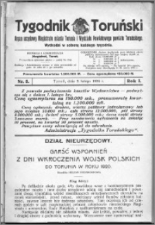Tygodnik Toruński 1924, R. 1, nr 5